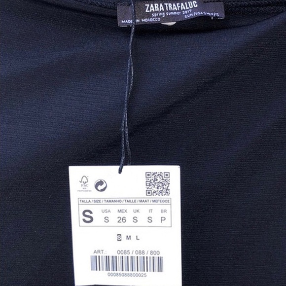 ZARA TRAFALUC ONE SLEEVE ASYMMETRIC DRESS - Picture 8 of 8